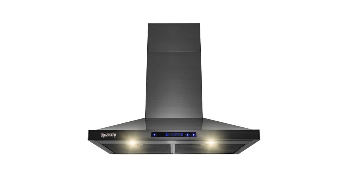 AKDY 30-in 343-CFM Convertible Black Stainless Steel Wall-Mounted Range Hood  in the Wall-Mounted Range Hoods department at