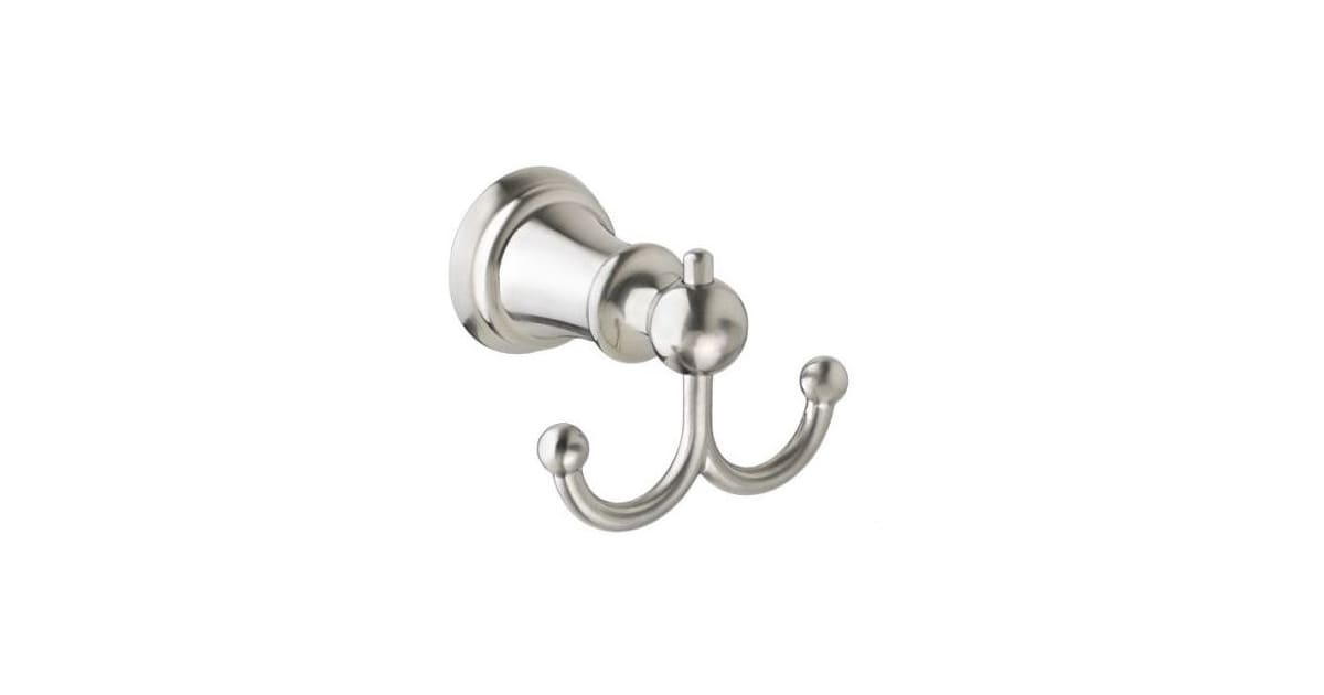 Delta Flynn Brushed Nickel Double-Hook Wall Mount Towel Hook in the Towel  Hooks department at