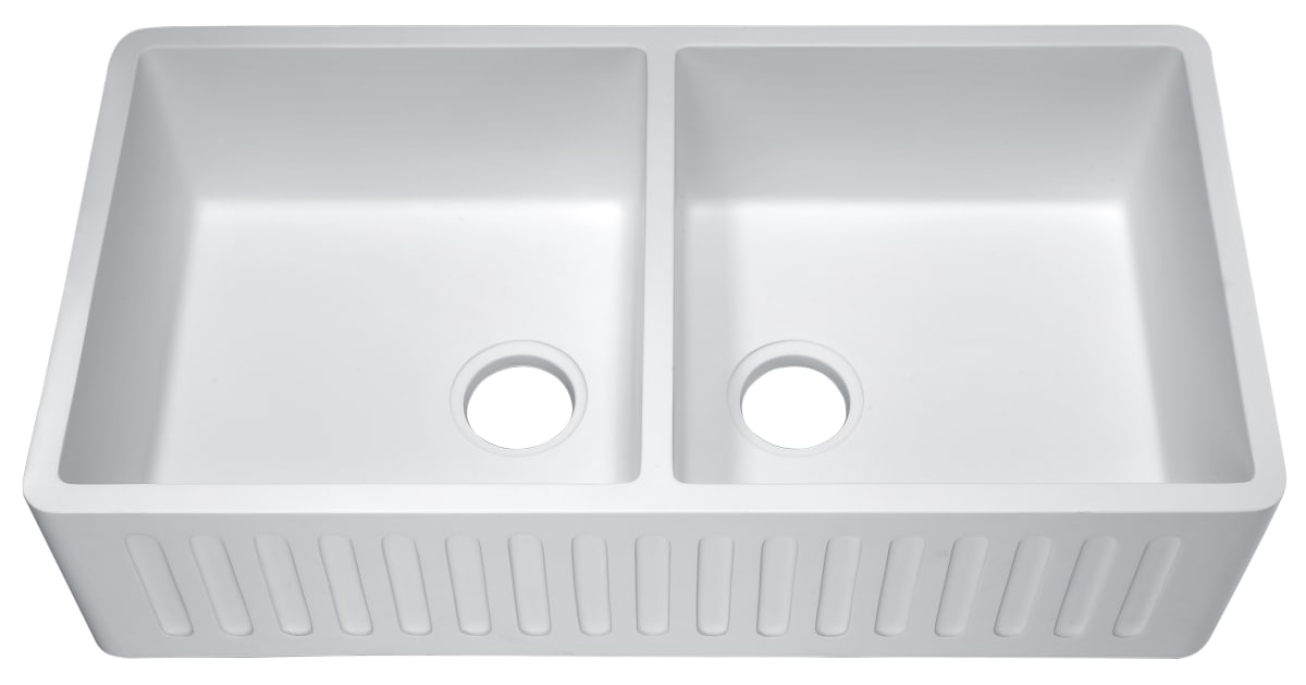 Anzzi K-AZ8323 Petima 35-3/8" Farmhouse Single Basin Solid Surface ...