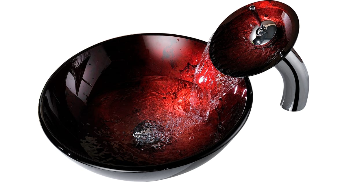 Anzzi LSAZ030 Tone 161/2" Glass Vessel Bathroom Sink