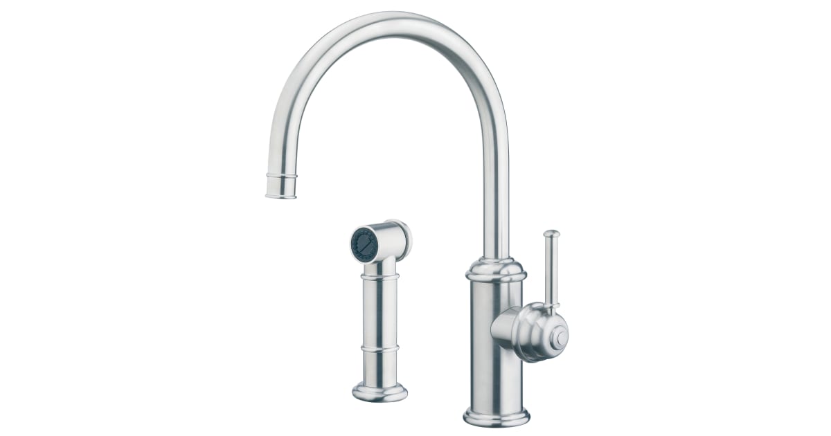 AquaBrass 9840SBSS Single Handle Kitchen Faucet with Swivel Spout and ...
