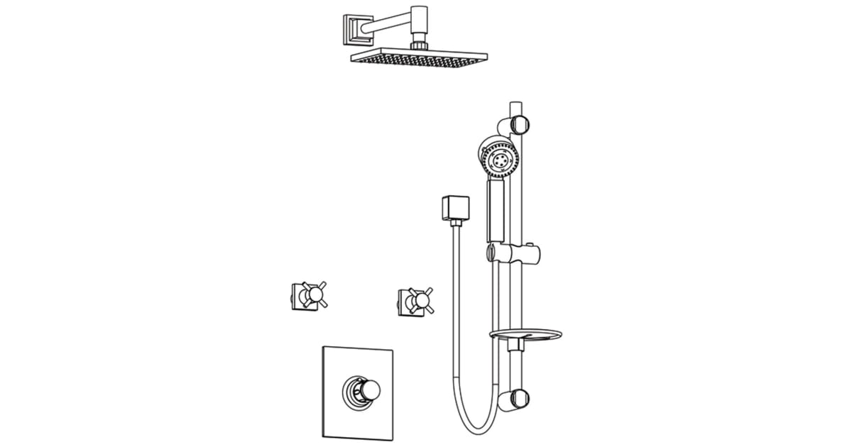 AquaBrass KIT5236173BN Shower System Kit 52 with Double