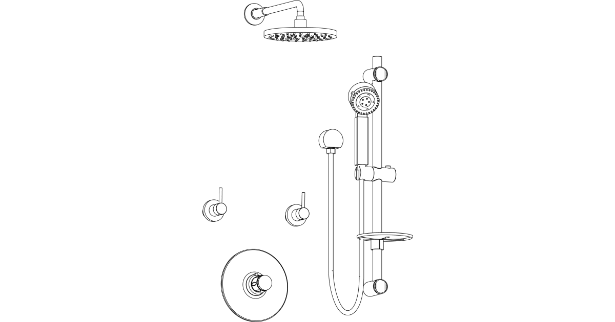 AquaBrass KIT6036173BN Shower System Kit 60 with Triple