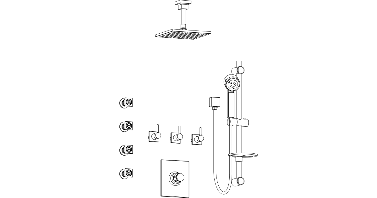 AquaBrass KIT6336173BN Shower System Kit 63 with Triple