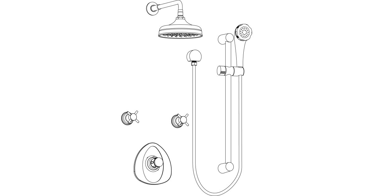 AquaBrass KIT6436173BN Shower System Kit 64 with Triple