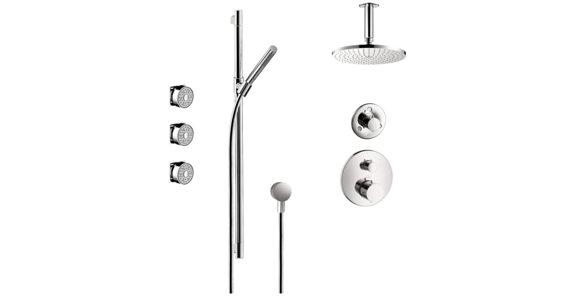 Axor AXSS-Starck-T03-000 Starck Thermostatic Shower System with Shower ...