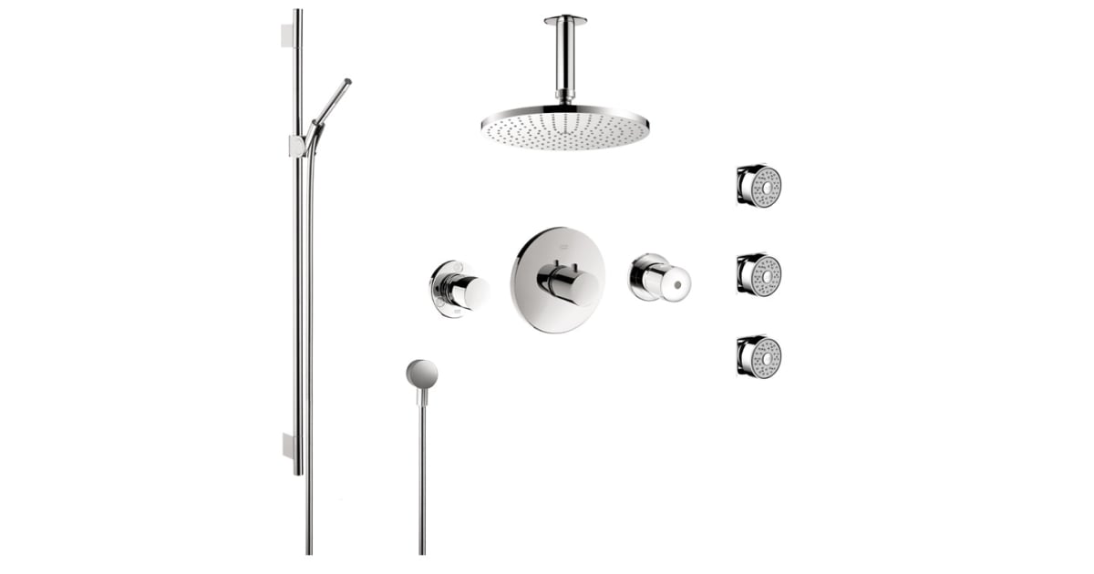 Axor AXSS-Uno-T03-000 Uno Thermostatic Shower System with Shower Head ...