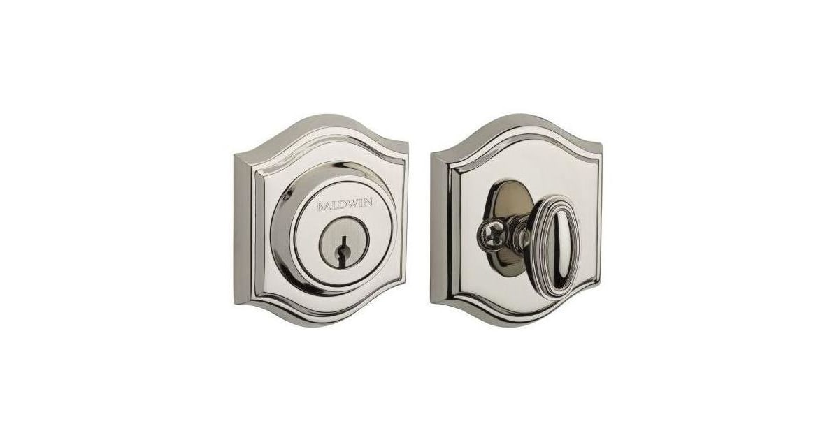 Baldwin SC.TAD Traditional Arch Single Cylinder Deadbolt - Keyed Entry Lock In Polished Chrome - View #8