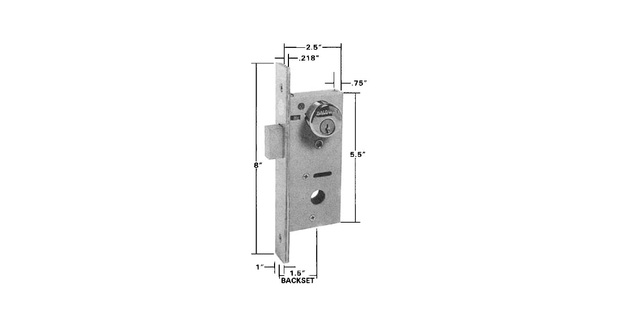 Baldwin 6850038 Single Cylinder Mortise Deadlock with