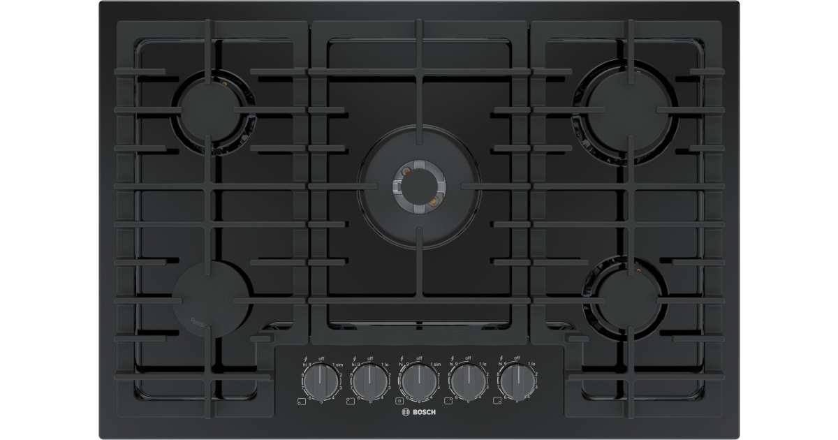 Bosch 5 burner gas hob black cheap