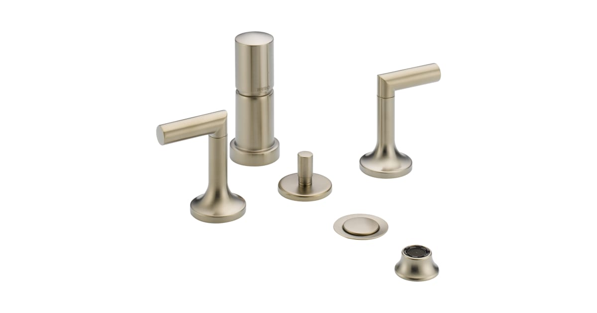 Brizo 68475-BN Odin Widespread Bidet Faucet with 2 Lever Handles, Pop ...