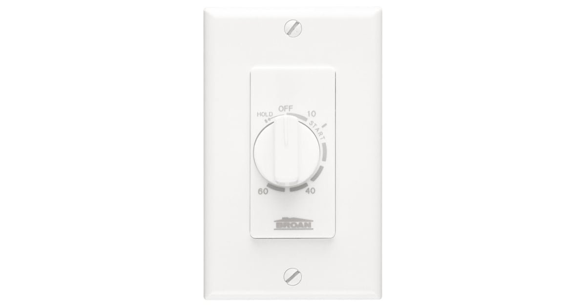 BROAN 59W 60 Minute Wall Timer,White SPST 