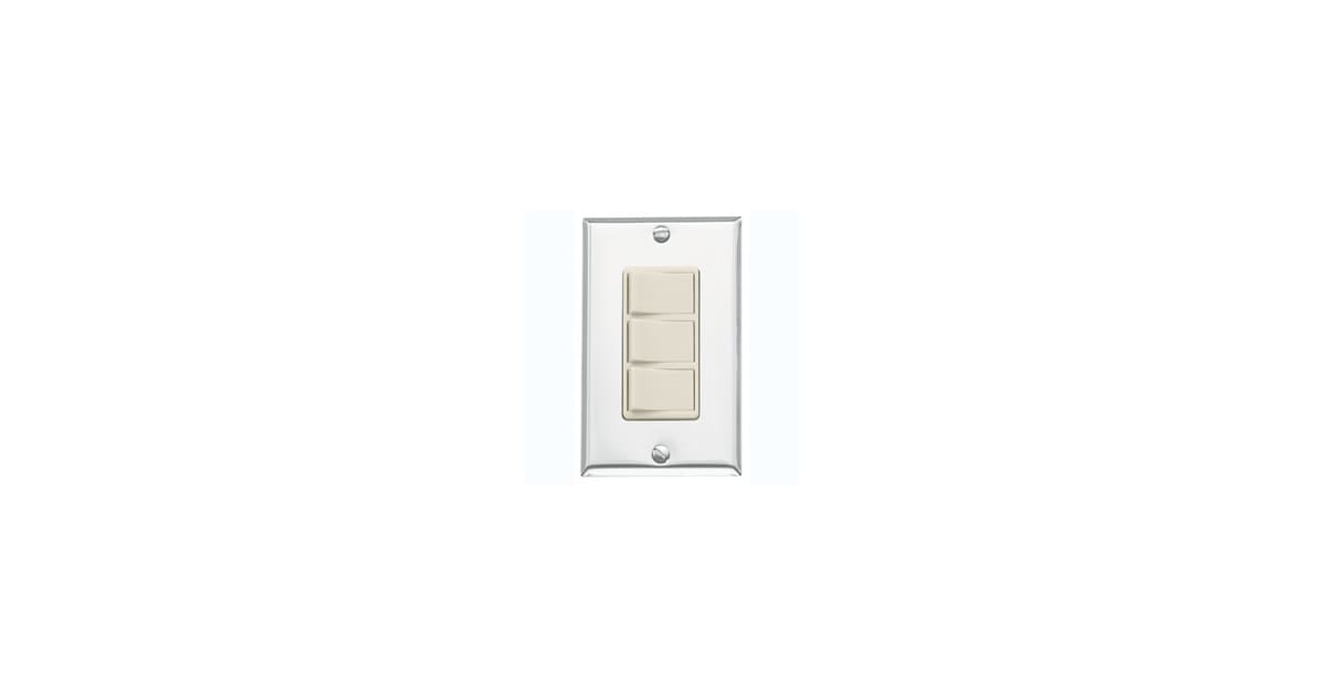Broan 67V 3 Function Rocker Switch with Chrome Plate and Ivory Controls ...