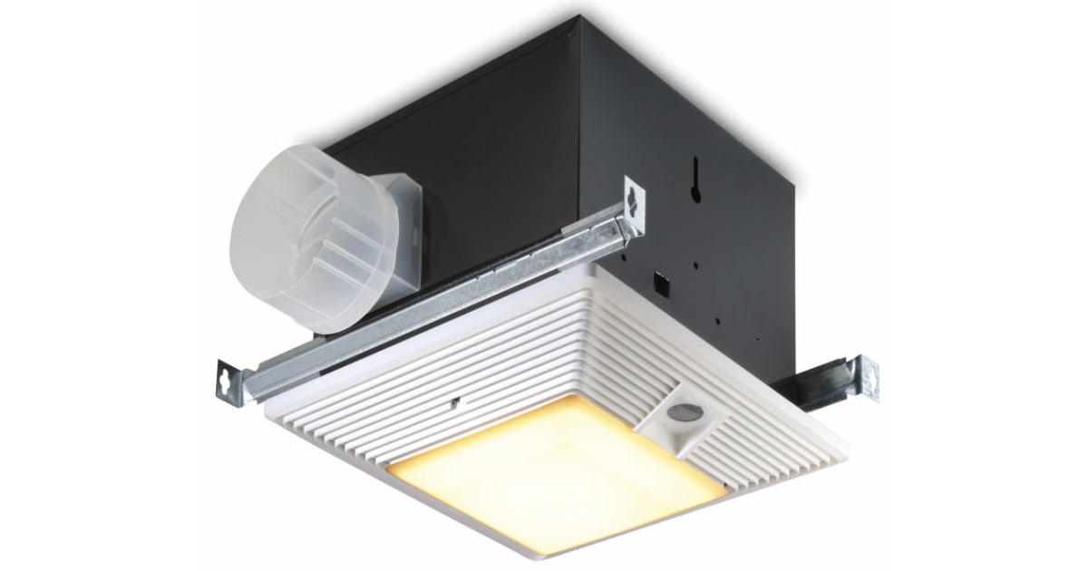 Broan MS120L Bathroom Fan, Light, Night-Light, 120 CFM, 3.5 Sones ...