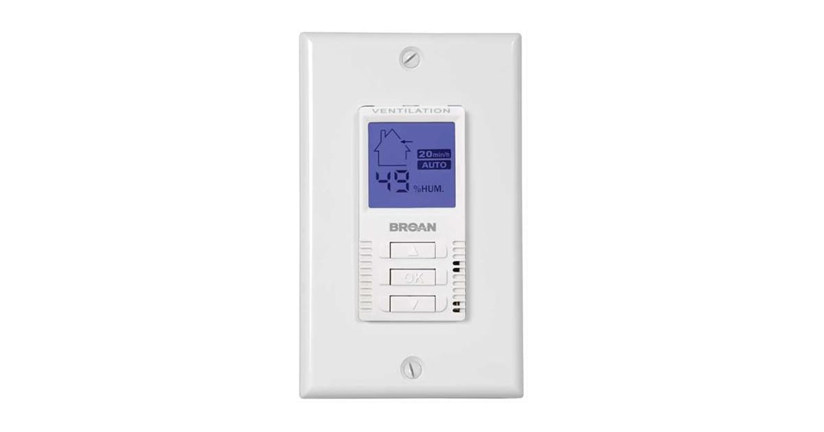 Broan VT7W Wall Control for Broan ERV and HRV Units from