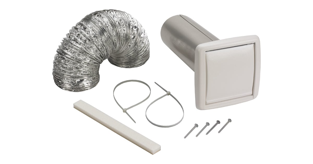 Broan WVK2A 4" Round Duct Wall Ducting Kit for Bathroom Ventilation ...