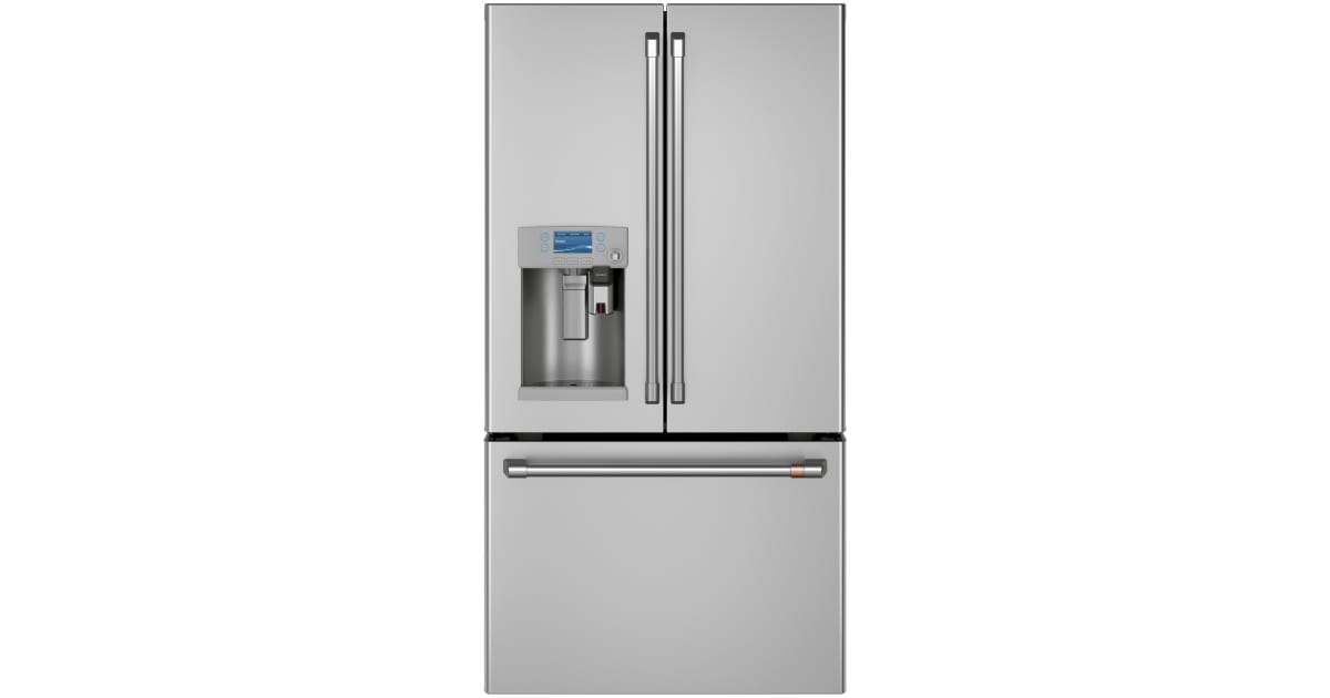 Cafe Keurig K-Cup Brewing System 22.2-cu ft Counter-depth Smart French Door  Refrigerator with Ice Maker (Stainless Steel) ENERGY STAR in the French  Door Refrigerators department at