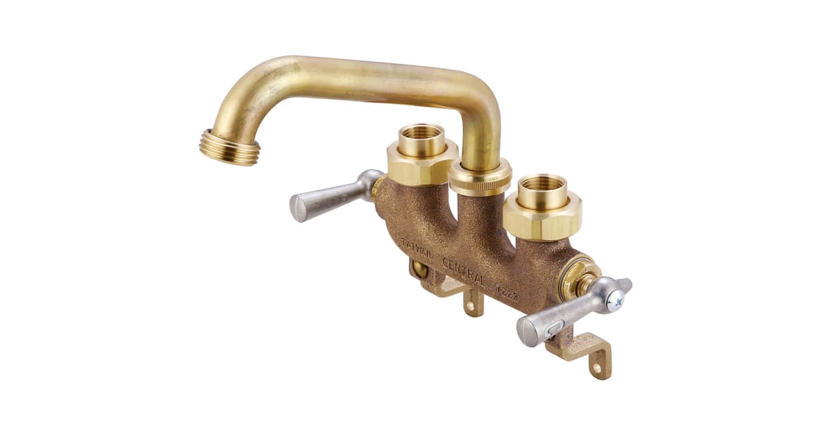 Central Brass 0470 Two Handle Laundry Faucet with 6" Tube