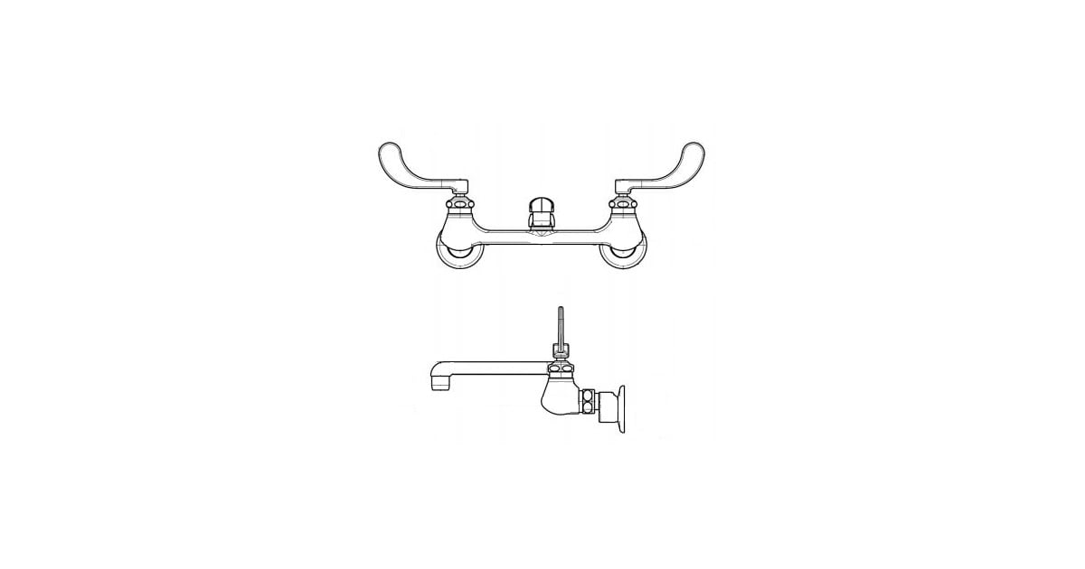 Chicago Faucets 540LD317WXFABCP Wall Mounted Service Sink