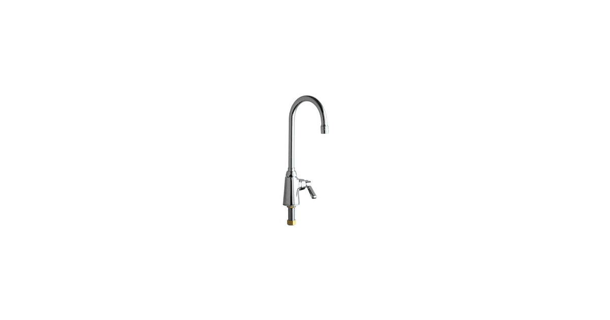 Chicago Faucets 50-LESXKAB Commercial Grade Single Hole Kitchen Faucet With Lever Handles - Less