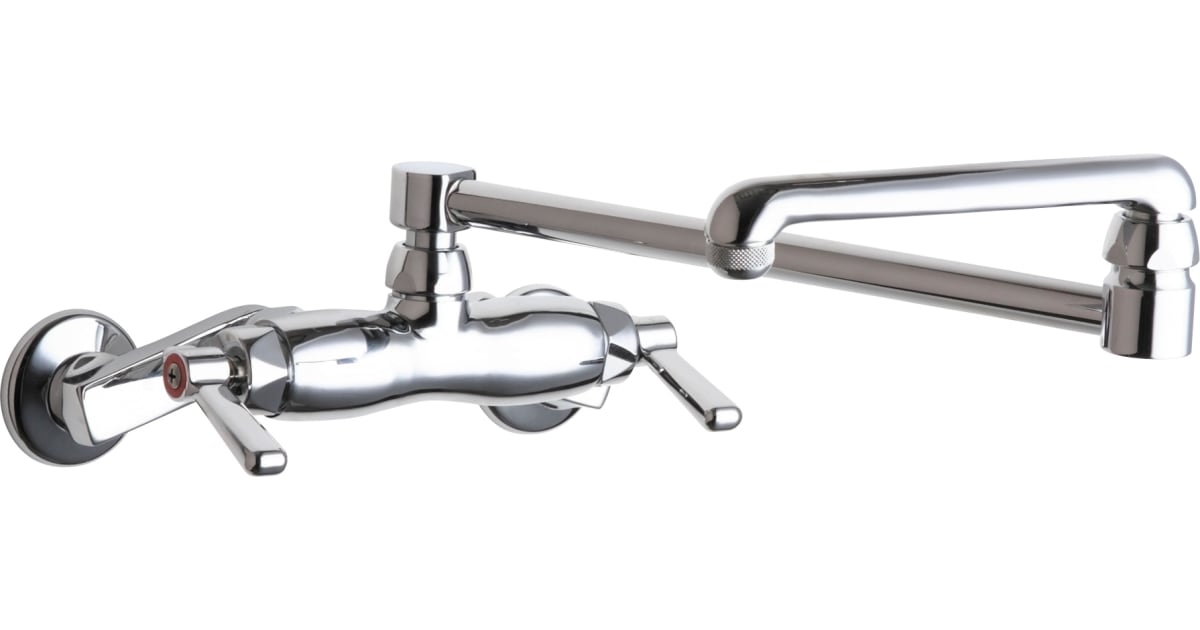 Chicago Faucets 445DJ18E1ABCP Wall Mounted Pot Filler