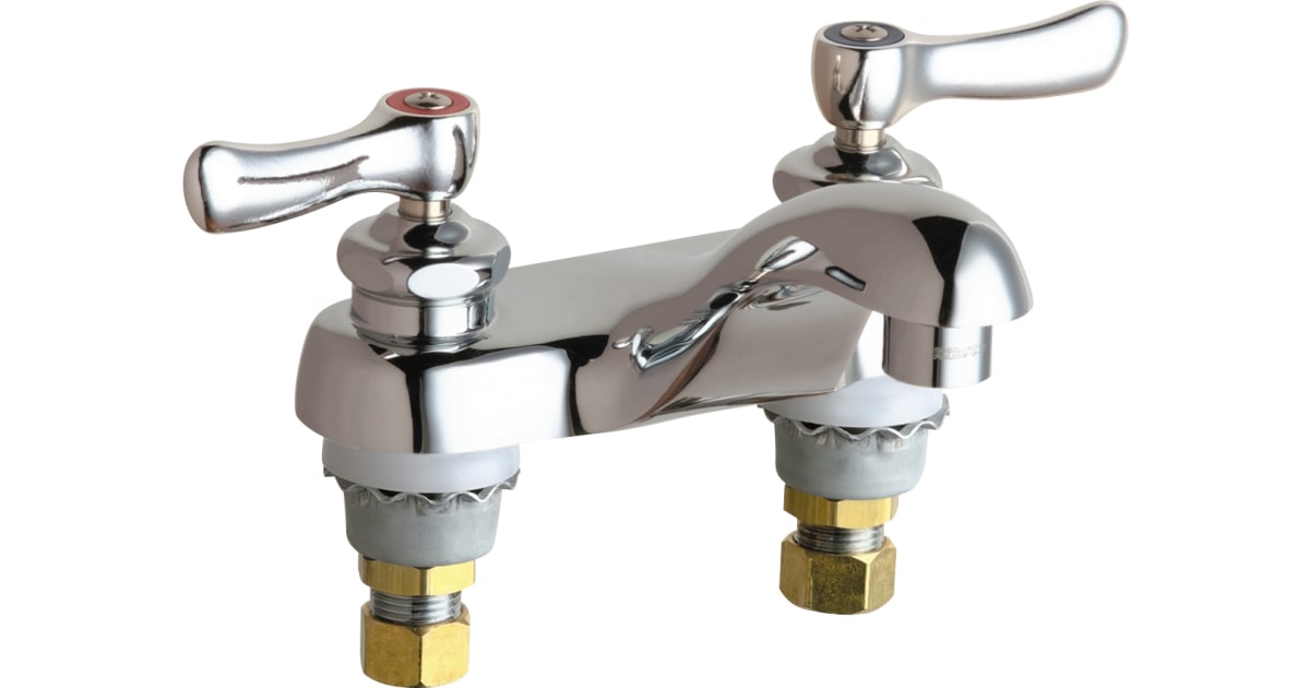Chicago Faucets 802VCP Deck Mounted 4" Centerset Bathroom
