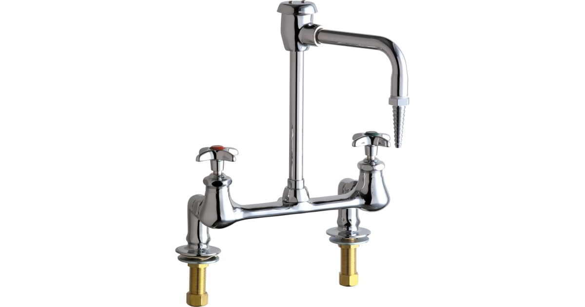Chicago Faucets 947CP Bridge Style Lab Faucet with Cross