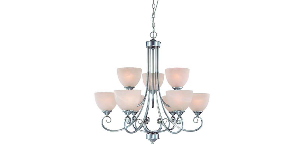 Craftmade 25329-SN Raleigh Two Tier 9 Light Chandelier - 31 Inches Wide ...