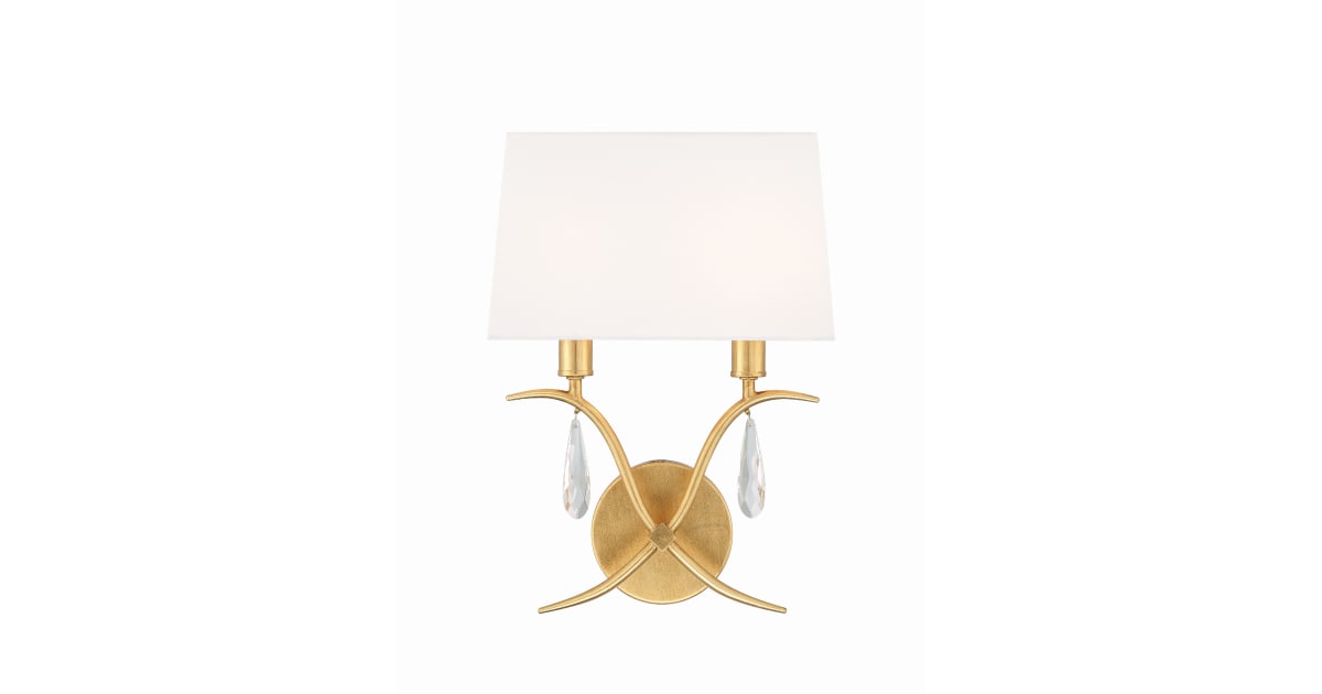 Crystorama Lighting Group ROL-18802-GA Rollins 2 Light 14