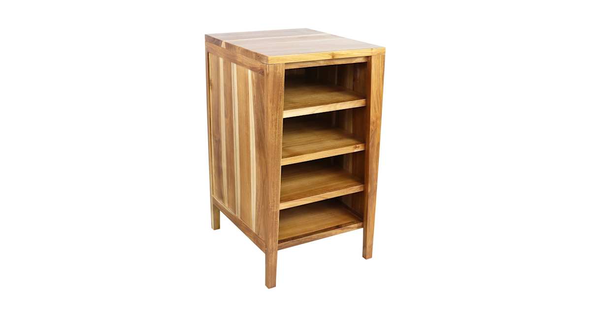 Decoteak Cesto In Teak Massello Con Sacchetto Rimovibile, Marrone, 20x13x26 Cm, Per Interni/Esterni - 2