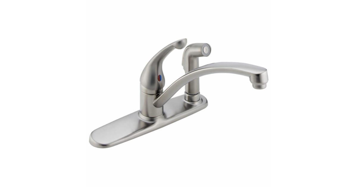 Delta 340SSWF Single Handle Kitchen Faucet with Side