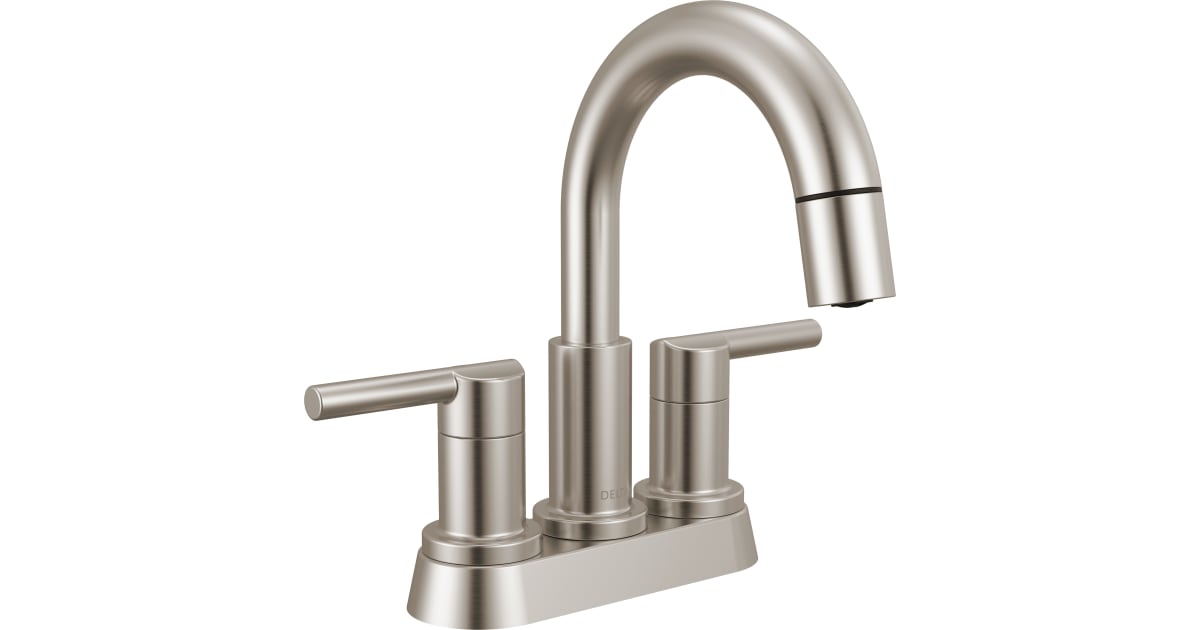 Delta 25749LF-SSPD Nicoli 1.2 GPM Centerset Bathroom Faucet with Pull ...