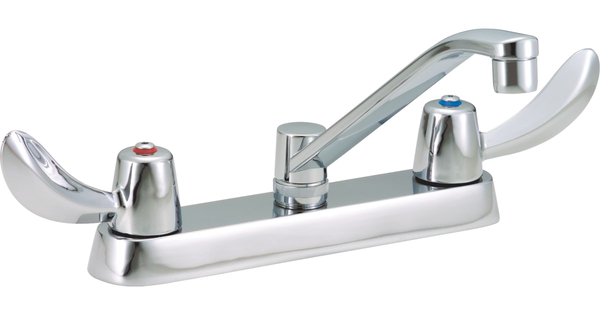 Delta 26C3122 Double Handle 1.5GPM Ceramic Disc Kitchen Faucet with ...