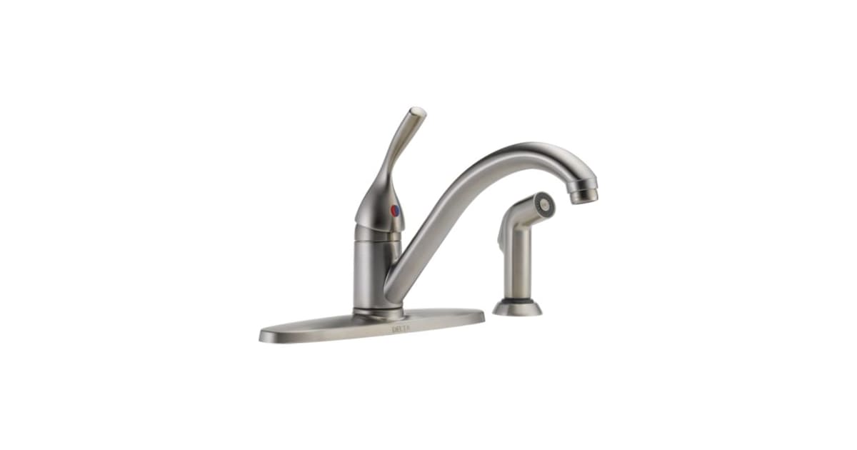 Delta 400SSDST Classic Kitchen Faucet with Side Spray Includes