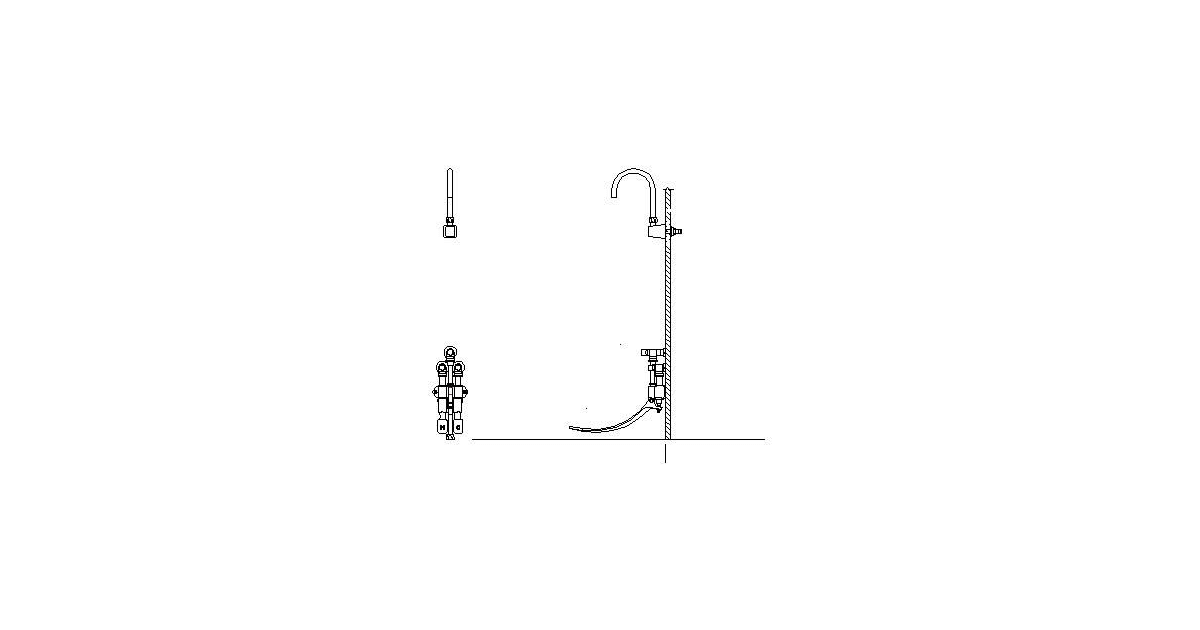Delta R35 Delta 54T5327A-R35 Commercial Wall Mounted Double Foot Pedal Valve with ...