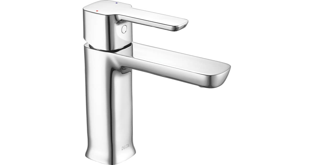 Delta 581LF-GPM-PP Modern 1 GPM Single Hole Bathroom Faucet with Push ...