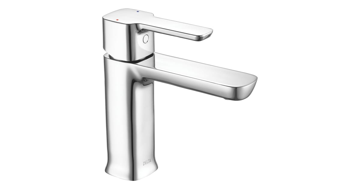 Delta 581LF-PP Modern 1.2 GPM Single Hole Bathroom Sink Faucet with ...