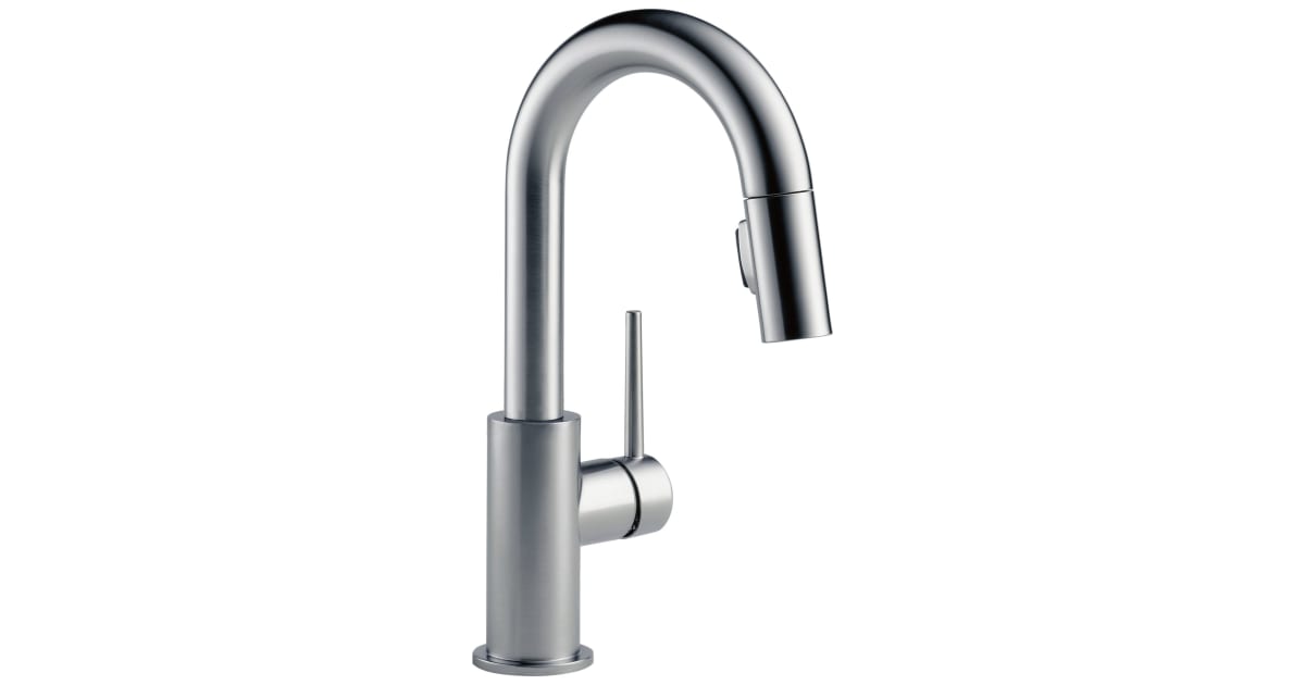 Delta Faucet Trinsic Küchenarmatur - Einhebel Mit Ausziehbarem Schwanenhals, Arctic Stainless