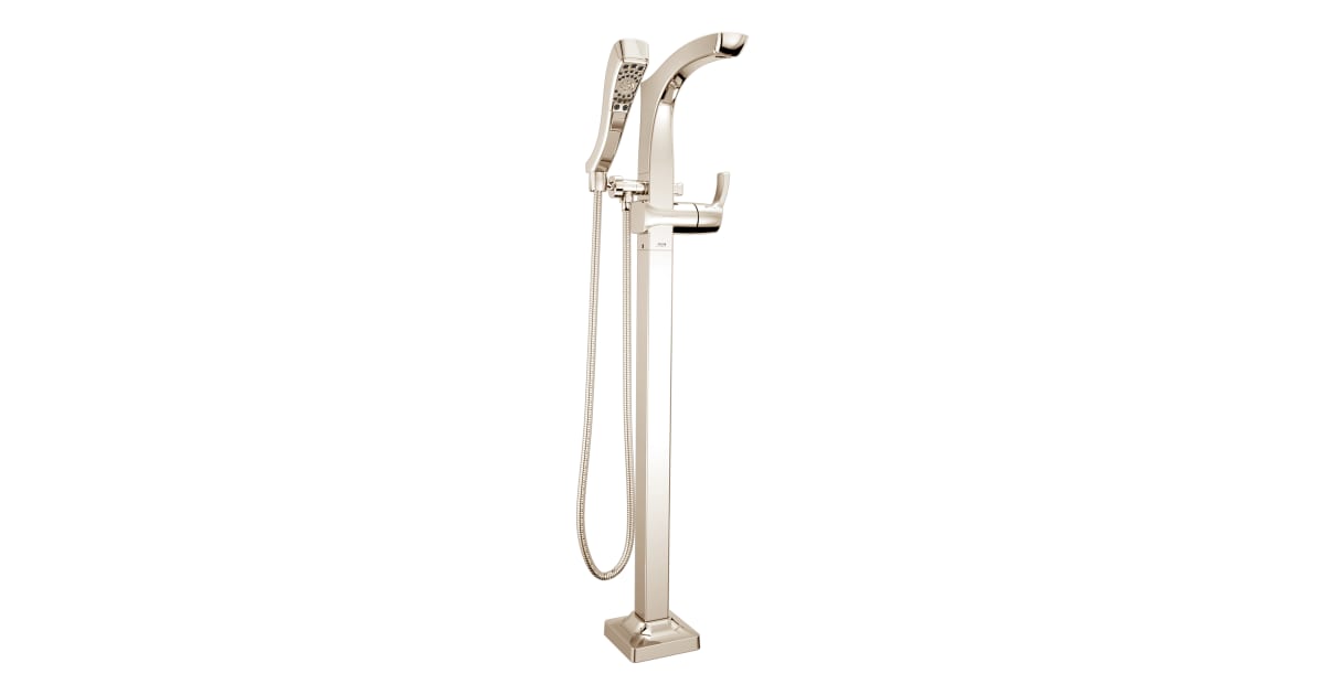Delta T4752-PNFL Tesla Floor Mounted Tub Filler | Build.com