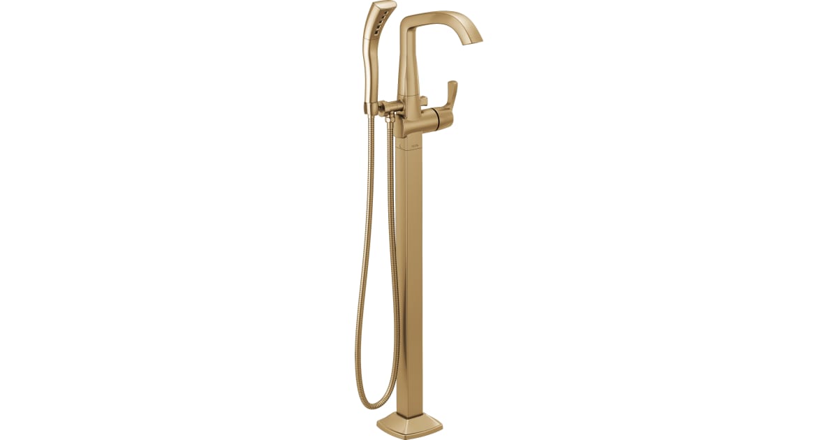 Delta Stryke Wall-Mount Tub Filler In Venetian Bronze - T57766-RBWL Roman Tub Faucet With Helo Spoke Handles - View #9