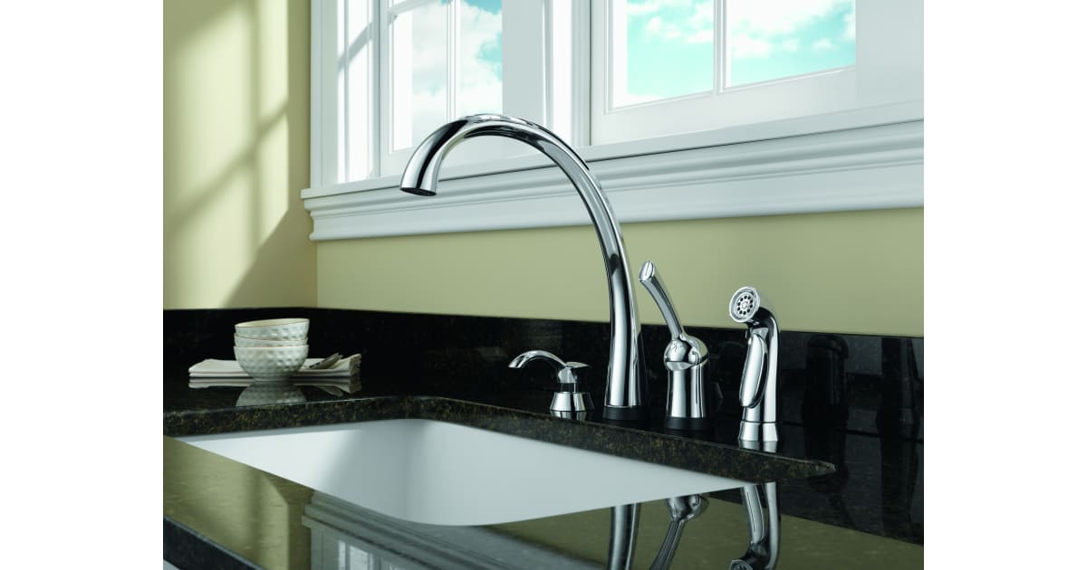 Delta 4380SDDST Pilar Kitchen Faucet with Side Spray and
