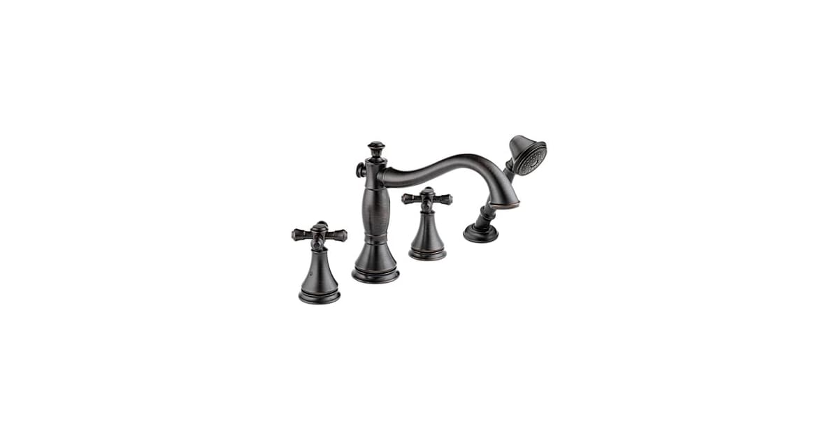 Delta Cassidy Badarmatur-Zierleiste – Venetian Bronze, 3-Loch, Ohne Griffe | Für Wannenfüller, 26.4 Cm Auslauf