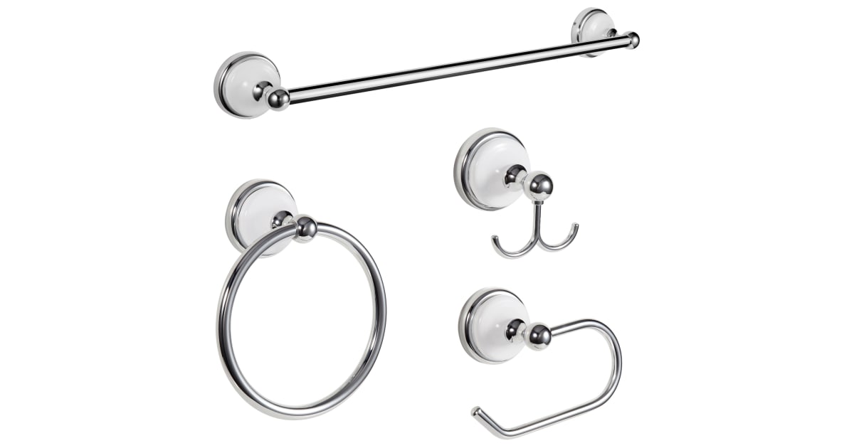 Savannah Toilet Paper Holder in Polished Chrome and White
