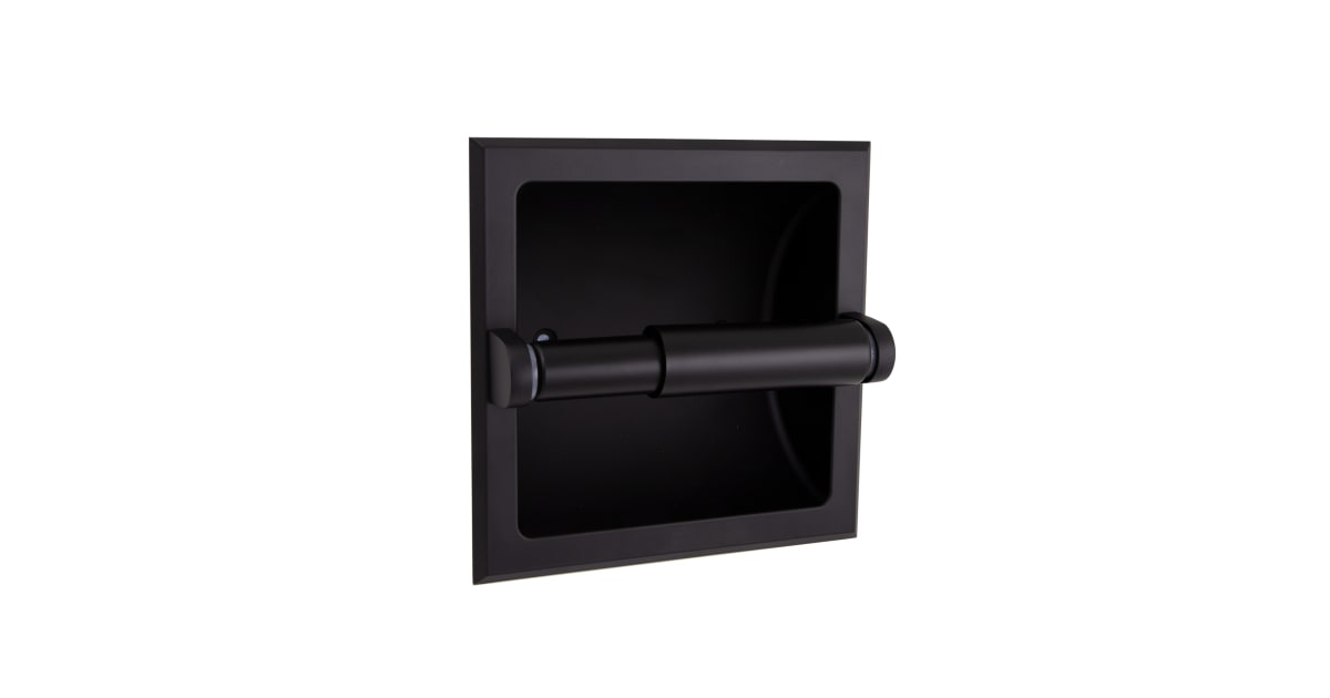 Design House Millbridge Recessed Wall Mounted Toilet Tissue Paper Holder in Matte Black 544554