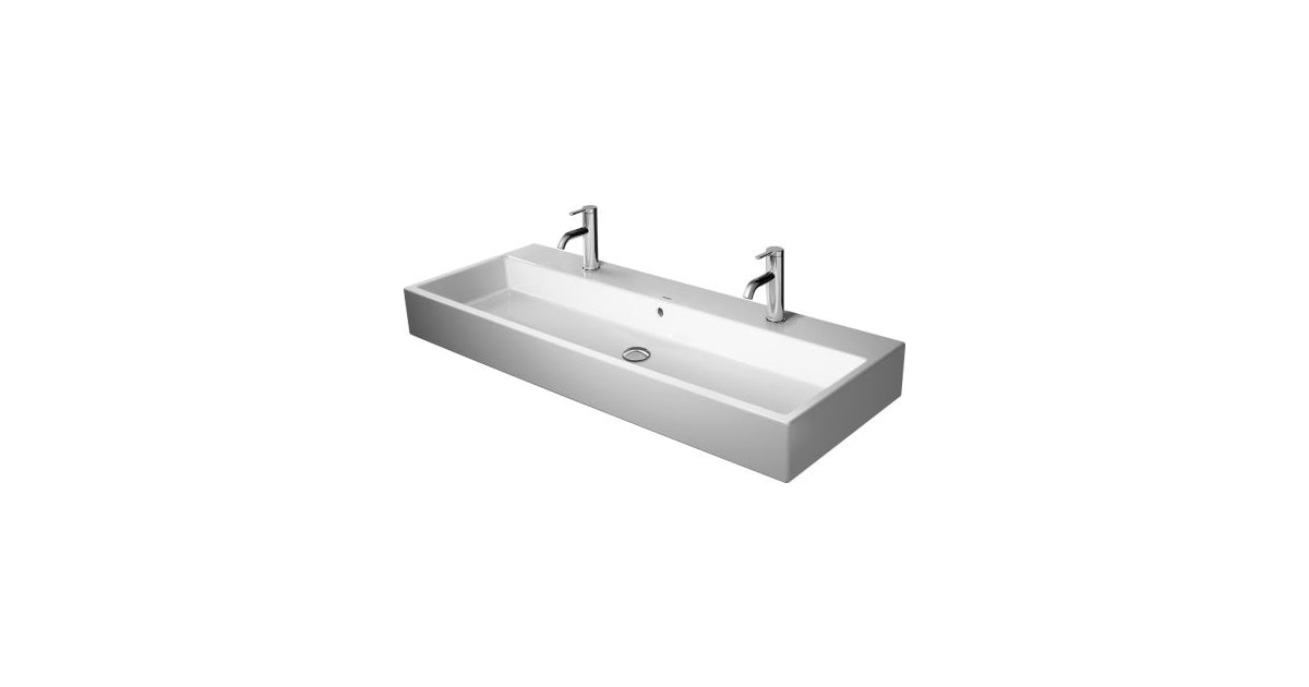 Duravit 2350120026 Vero Air Trough Bathroom sink with Two | Build.com