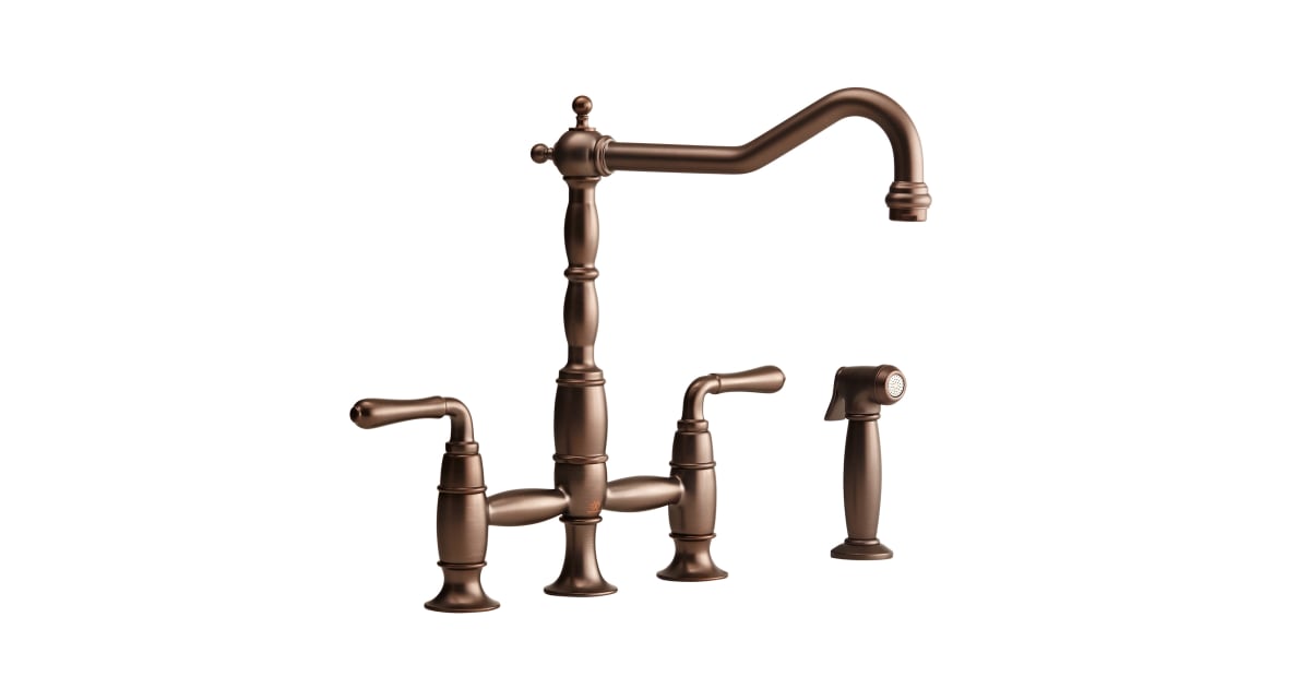 DXV D35402250.110 Victorian 1.8 GPM Bridge Kitchen Faucet with Side ...