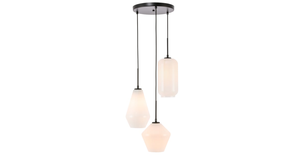 Elegant Lighting LD2269BK Gene 3 Light 17" Wide Multi