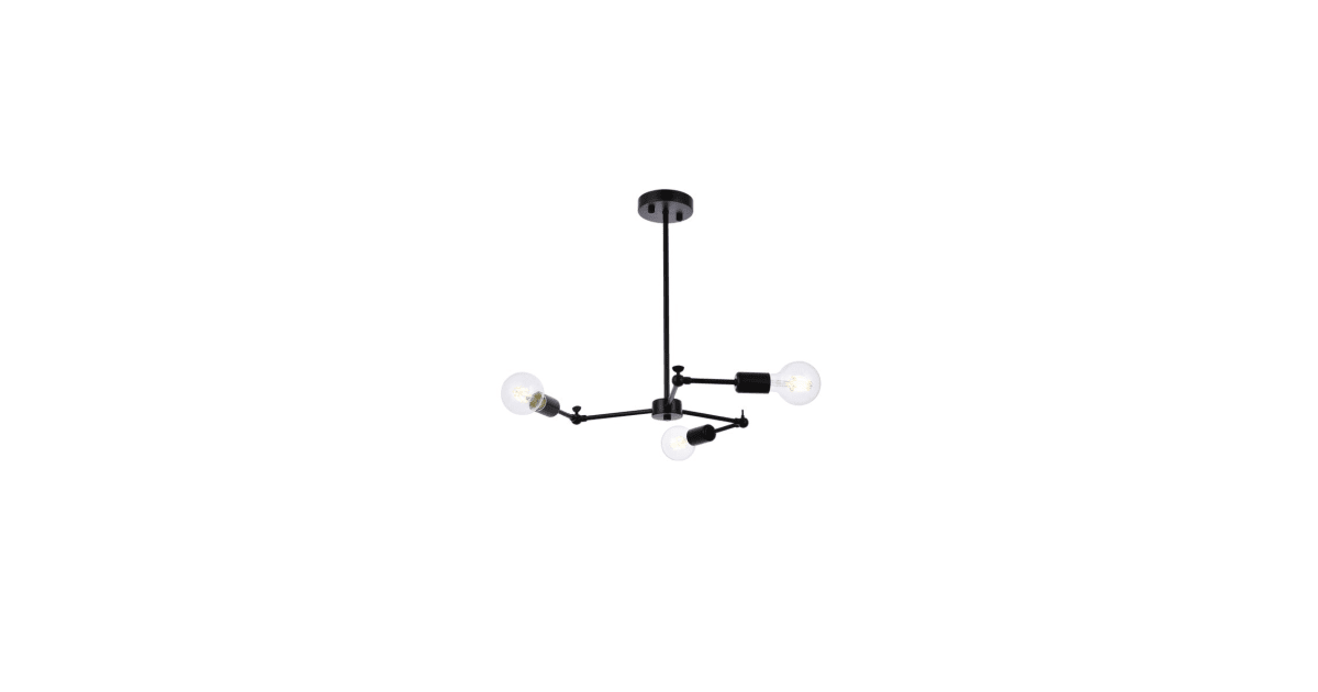Elegant Lighting LD2340BK Furlong 3 Light 28" Wide Chandelier ...