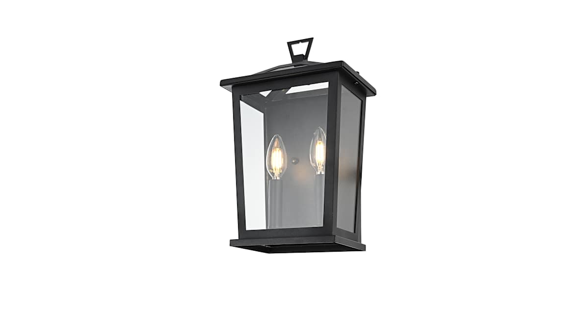 Elegant Lighting OD331W14BK Richmond 2 Light 14" Tall Outdoor Wall ...