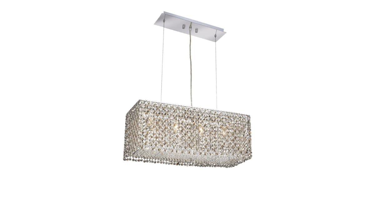 Elegant Lighting 1291D26C-GT/RC Moda 4-Light Crystal Chandelier ...